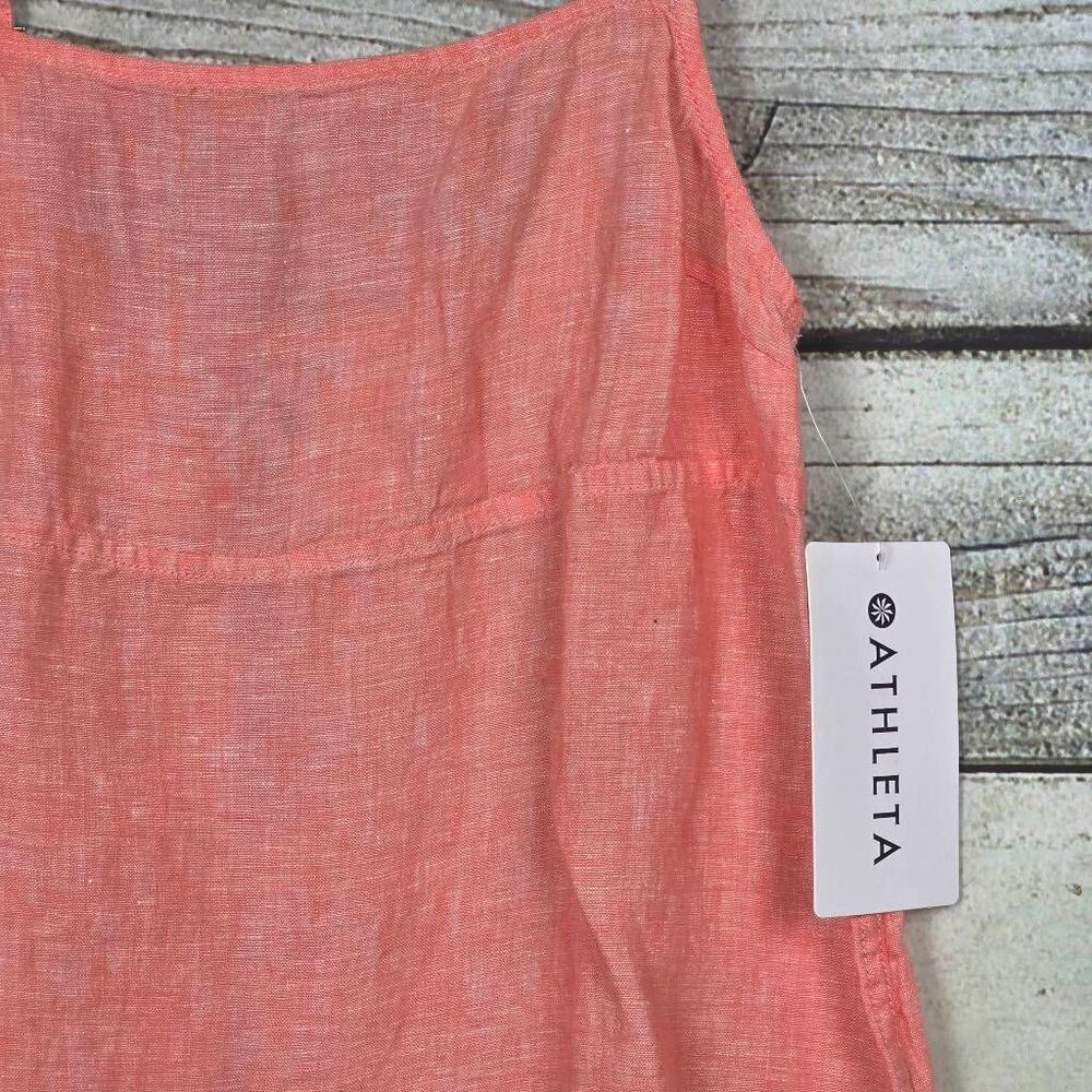 Athleta Voyager Linen Tank Coral Pink Adjustable Strap XS - Picture 3 of 8